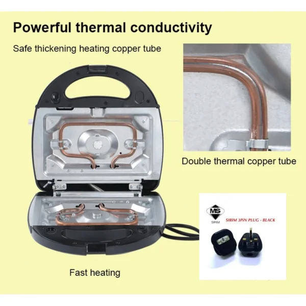 Electric Sanwich Maker Automatic Mini Waffle Bread Breakfast Baking Machine Oven Iron Grill