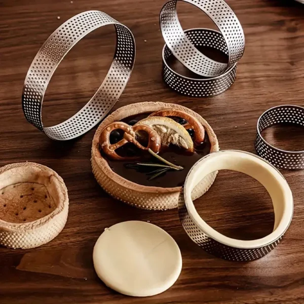 my-11134207-7rasa-ma0sogv2p64404.webp Stainless Steel Mousse Ring 430 Perforated for Professional Desserts Making Tools Cake Mold