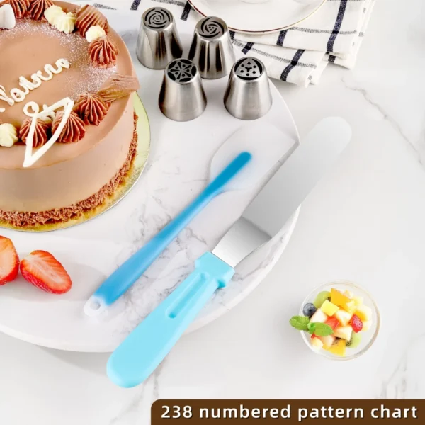 238 Piece Ultimate Blue Baking Set Cake Decorating Tools Set Piping Tips Fondant Tools Complete Kit