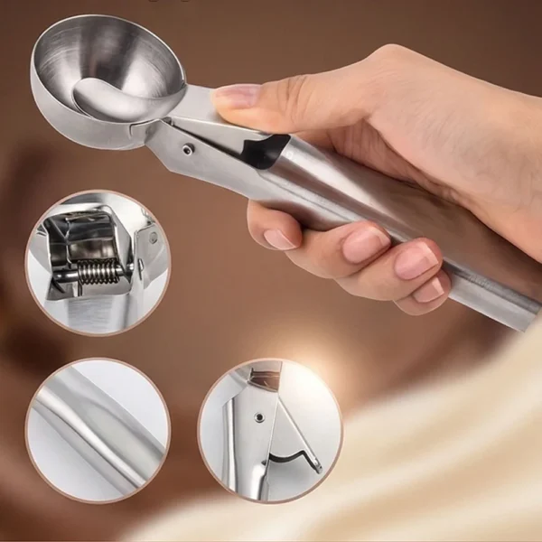 my-11134207-820l5-mm05veotxf5t61.webp 1pc of Stainless Steel Dual Purpose Ice Cream Scoop Ball Scooper And Multifunctional Fruit Scoop
