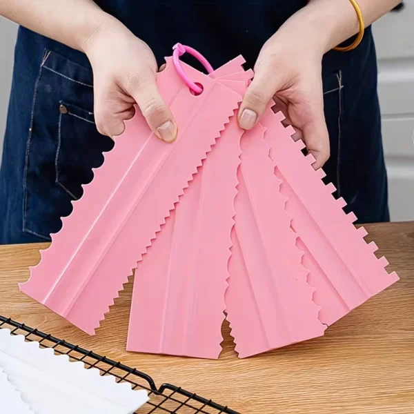 4PCS Cake Scraper Smoother Set Food Grade Plastic Icing Spatula for Fondant Baking Decorating Tools