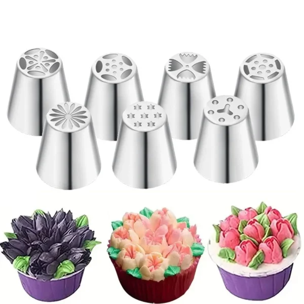 my-11134207-820la-mk0qnhhjy8sg11.webp 13PCS Kit with 7Tips Tri Coupler Leaf Nozzles Professional Decoration Tools for Baking Enthusiasts