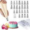 26pcs Pastry Piping Nozzles Baking Set  Cake Decorating with Unique Patterns for Cupcakes   Pastries
