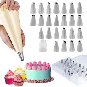 26pcs Pastry Piping Nozzles Baking Set  Cake Decorating with Unique Patterns for Cupcakes   Pastries