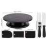 my-11134207-820lf-mleqtxfoqo087f.webp 6PCS Cake Turntable Set with Spatulas Scraper Black Rotating Stand for Smooth Frosting Baking Tools