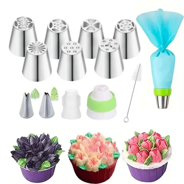 my-11134207-820lh-mk0qnahd51j5bf.webp 13PCS Kit with 7Tips Tri Coupler Leaf Nozzles Professional Decoration Tools for Baking Enthusiasts