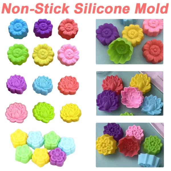 12PCS set Non Stick Silicone Mold