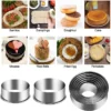 12pcs Set Stainless Steel Round Cutter Cookie Moulds Mousse Cake Ring Biscuit Cutting  Baking Tools