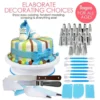 207pcs Cake Decoration Baking Tool Set DIY Cake Cookie Making with Turntable Piping Nozzle  Scrapers