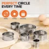 12pcs Set Stainless Steel Round Cutter Cookie Moulds Mousse Cake Ring Biscuit Cutting  Baking Tools