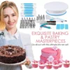 207pcs Cake Decoration Baking Tool Set DIY Cake Cookie Making with Turntable Piping Nozzle  Scrapers
