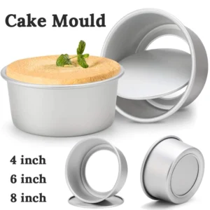 Round Cake Mould with Removable Bottom Aluminum Alloy Set