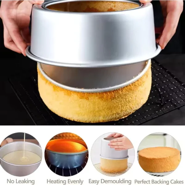 sg-11134201-7rfi3-m9o6h2czdy2o88.webp Round Cake Mould with Removable Bottom Aluminum Alloy Set