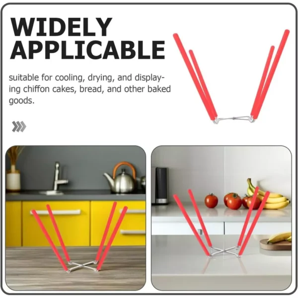 Chiffon Cake Cooling Rack Stainless Steel Cake Stand with Stable Four Claws Foldable Baking Holder