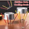 Chiffon Cake Cooling Rack Stainless Steel Cake Stand with Stable Four Claws Foldable Baking Holder