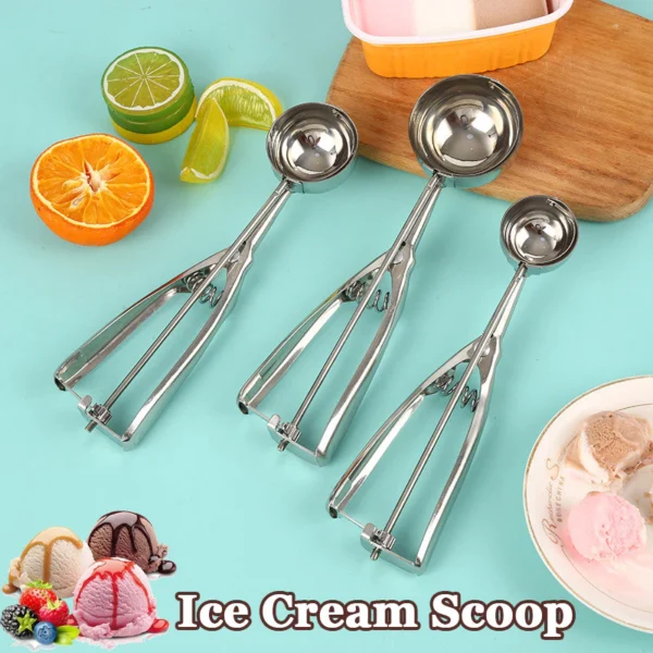 Stainless Steel Ice Cream Scoop Mash Potato Meatball Cupcake Melon Ball Scooper