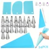 34PCS DIY Cake Decorating Set 24PCS Piping Nozzles EVA Buttercream Piping Bag Complete Baking Tools