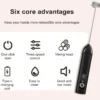 3 Speed Wireless Milk Frother Electric USB Charging Handheld Coffee Stirrer Egg Beater Baking Tool