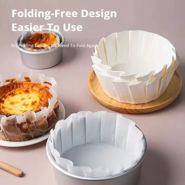 sg-11134201-825bc-mg4upewq1hc8d1.webp 50PCS Each Size No Folding Required Basques Cake Baking Paper Oven Air Fryer Oilproof Cake Pan Liner